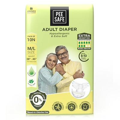 Pee Safe Adult Diaper Medium - Large High Absorbency (pack of 10) 1's - Adult Diapers & Pads