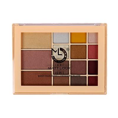 Matt Look 15 in 1 Baked Highlighter & Eyeshadow Palette, Face Makeup, Multicolor - 1 33.6 gm - Face Palettes