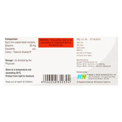 BILATIS 20 Tablet 10's - Allergies-Ant