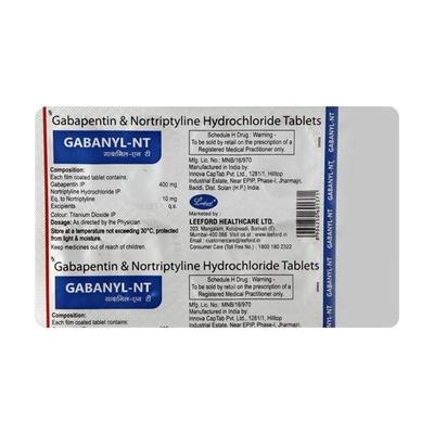 Gabanyl NT 400/10mg Tablet 10'S - Neuropathic Pain-Dru