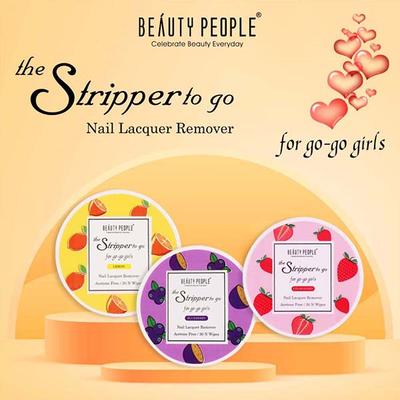 Beauty People The Stripper To The Go Nail Polish Remover Strawberry 30 gm - Nail Polish Remover