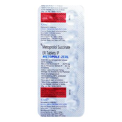 METOPOLE XL 25mg Tablet 10's - Hypertension-Bet