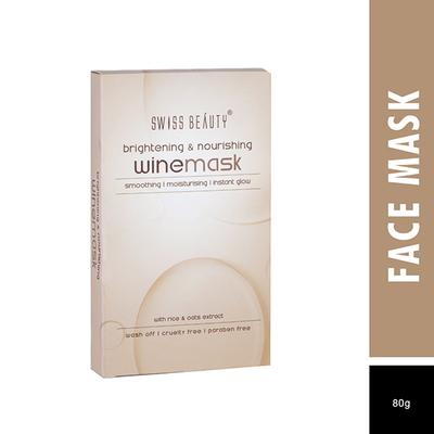 Swiss Beauty Brightening & Nourishing Wine Mask 80 gm - Masks & Peels