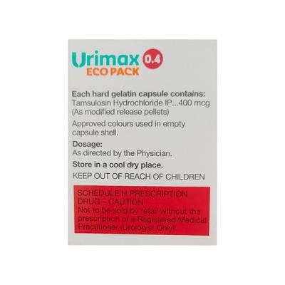 Urimax Eco Pack 0.4mg Capsule 30'S - Bladder And Prostate Disorders-Dru
