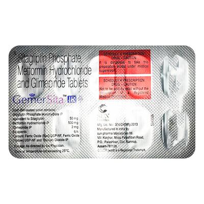 GEMER SITA IR 50/500/2 Tablet 10's - Diabetes-Ant