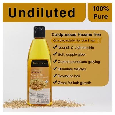 Soulflower Coldpressed Sesame Carrier Oil 225 ml - Hair Oils