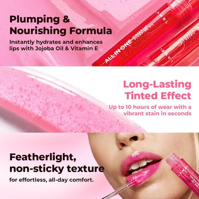 Lamel All In One Lip Tinted Plumping Oil 403 Watermelon 3 ml - Lipstick Primers & Plumpers