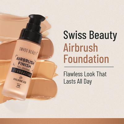 Swiss Beauty Airbrush Finish Lightweight Foundation Shade- Warm Sun 30 gm - Foundation