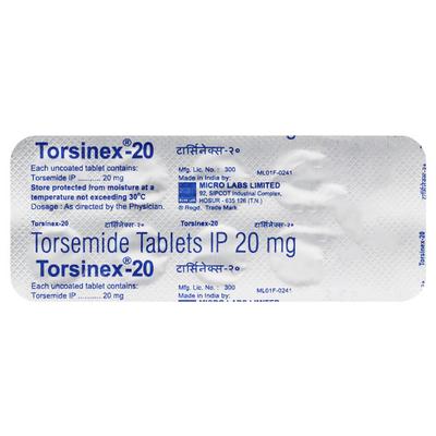 Torsinex 20mg Tablet 10'S - Hypertension-Diu
