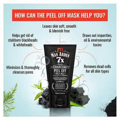 Man Arden 7X Bamboo Charcoal Peel Off Mask 100 ml - Masks & Peels
