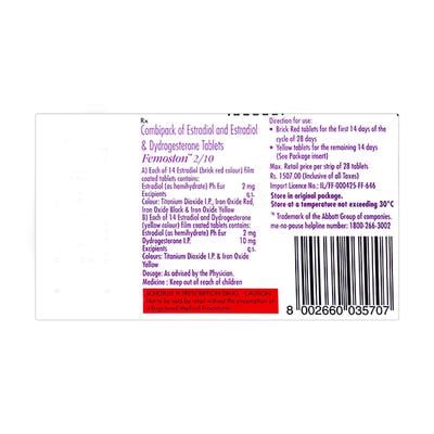 FEMOSTON 2/10 Tablet 28's - Hormonal Therapy-Oes