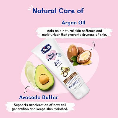 Chicco Baby Moments Baby Cream With Argan Oil and Avocado Butter 200 gm - Creams, Lotions & Oils
