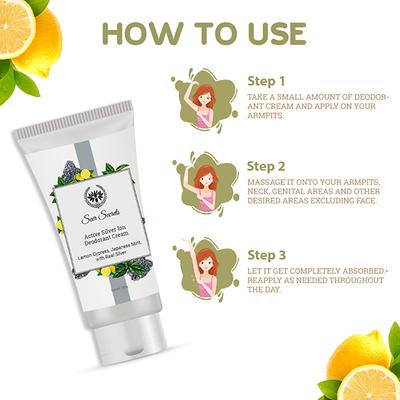Seer Secrets Lemon Cypress Japanese Mint Active Silver Ion Deodorant Cream Tube 100 gm - Deodorants/Roll-Ons