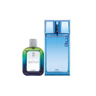 Ajmal Bastion EDP Woody Aromatic Perfume And Blu EDP Aquatic Woody Perfume 190 ml - Men Perfumes (Edt/Edp)