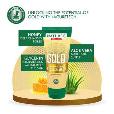 Nature's Essence Gold Glowing Skin Gel Face Wash 100 ml - Face Wash & Cleansers