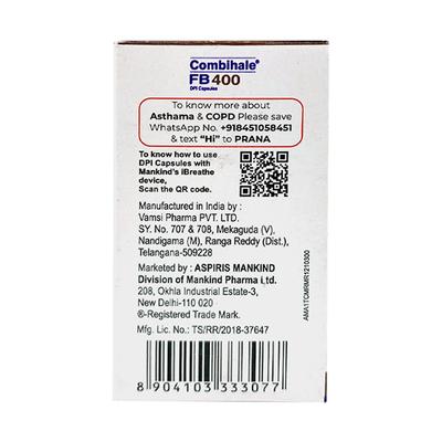 COMBIHALE FB 400 DPI Capsule 30's - Asthma/COPD-Ast