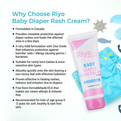 Riyo Baby Diaper Rash Cream - Shea Butter Cocoa Butter (0 - 2 Years) 100 gm - Creams, Lotions & Oils
