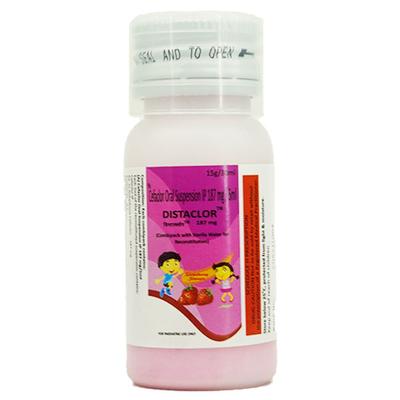 DISTACLOR 187 MG STRAWBERRY FLAVOUR Oral Suspension 30ml - Bacterial Infections-Cep