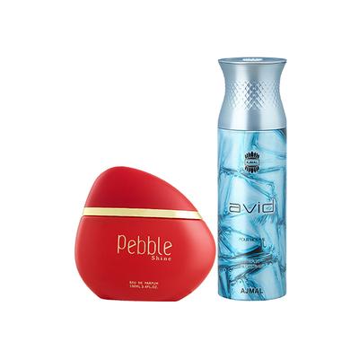 Maryaj Pebble Shine EDP Floral Fruity Perfume And Ajmal Avid Homme Deodorant Aquatic Woody Fragrance 300 ml - Perfumes (Edt/Edp)