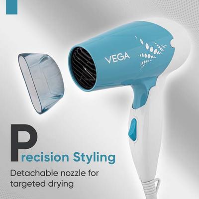 Vega Insta Glam Foldable 1000 Watts Hair Dryer for Men and Women with 2 Heat & Speed Settings, VHDH-29, (Made in india) 380 gm - Hair Dryers