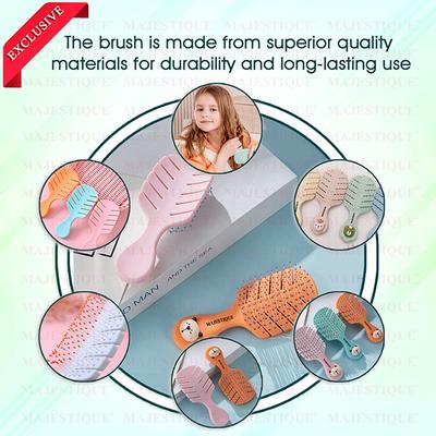 Majestique Detangling Baby Hair Brush, Detangling Brush for Baby Kids, Women - Color May Vary 1's - Hair Brushes
