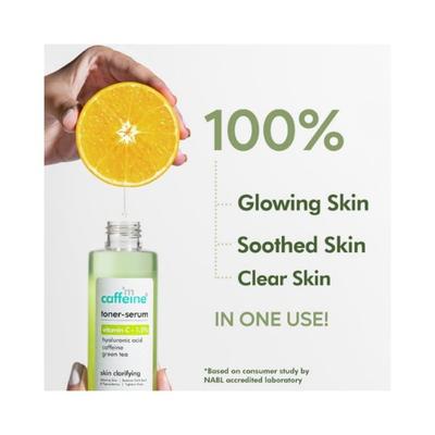 mCaffeine Quick Glow Green Tea Kit with Vitamin C for Glowing Skin Face Wash, Toner Serum Set of 2 250 ml - Face Gels