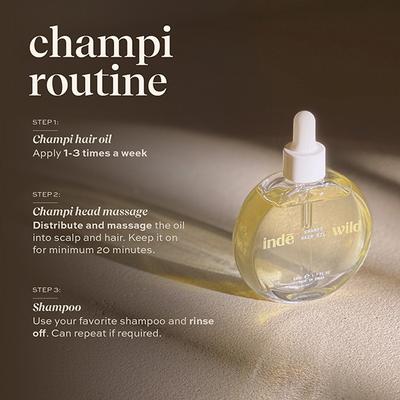 Inde Wild champi hair oil with bhringraj, brahmi, amla for regrowth, hairfall and dandruff 50 ml - Hair Oils