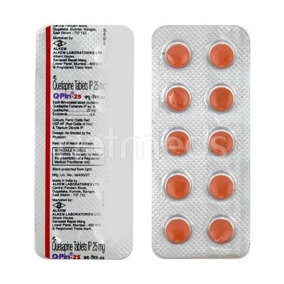 Q Pin 25mg Tablet 10'S - Schizophrenia-Aps