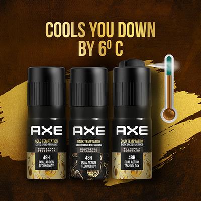 Axe Gold Temptation (2 Units) And Dark Temptation Long Lasting Deodorant Bodyspray (1 Unit) Combo Pack For Men 450 ml - Men Deodorants/Roll-Ons