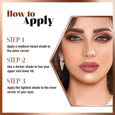 Half N Half 12 Colors Loving Eyeshadow Palette Highly Pigmented Blendable Shades for Smooth Texture- 01 9.5 gm - Eye Shadow Palettes