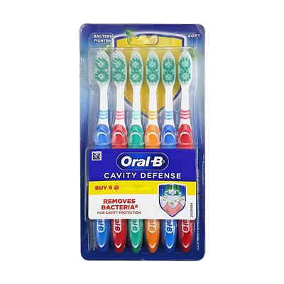 Oral B Cavity Defense Bacteria Fighter Soft Toothbrush 6's - Toothbrushes