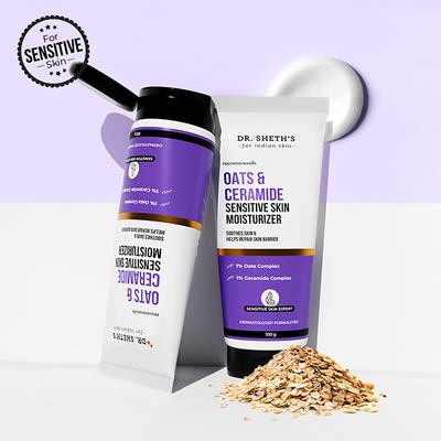 Dr. Sheth's Oat & Ceramide Sensitive Skin Moisturizer Oil-Free 1% Oats & 1% Ceramide Complex 100 gm - Face Moisturizers
