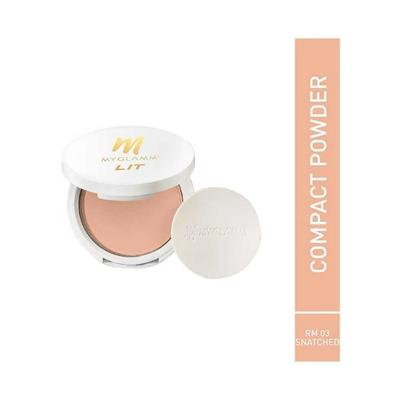 Myglamm LIT Radiant Matte Compact with Optical Blurring Effect-RM 03 Snatched 9gm - Compact Powder