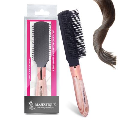 Majestique Prime Black Hair Brush 8 Row Flat Series, Bio-Friendly Detangling Brush 1's - Hair Brushes