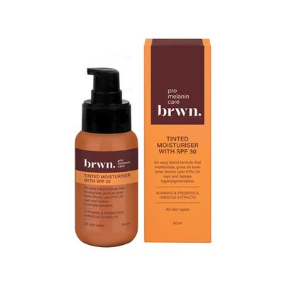 Brwn Pro Melanin Care Tinted Moisturiser with SPF 30 All Skin Types - Amber 50ml - Face Moisturizers