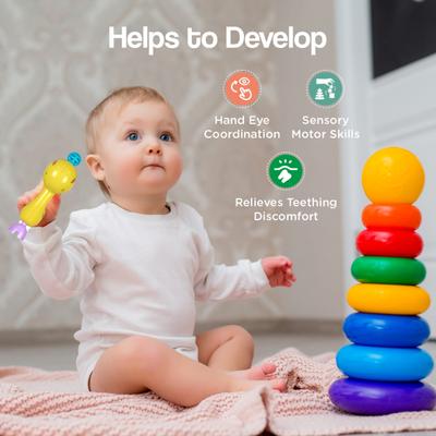 R for Rabbit Jingle Safari Rattles (Pack of 5) 1's - Baby Safety