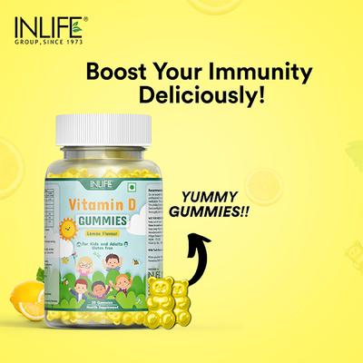 Inlife Vitamin D Gummies - Lemon Flavour 30's - Multi-Vitamins