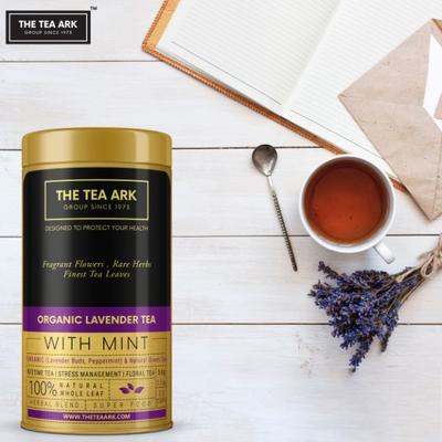 The Tea Ark Organic Lavender Tea - Mint 50 gm (Tin) - Green/Herbal Teas