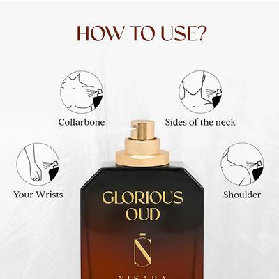Nisara Glorious Oud Perfume Long Lasting Fragrance Woody Amber Unisex Eau de Parfum 100 ml - Perfumes (Edt/Edp)