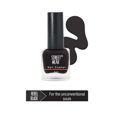 Streetwear Nail Enamel (Matte) - Rebel Black 8 Ml - Nail Polish