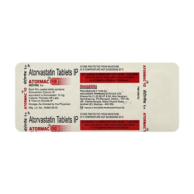 Atormac 10mg Tablet 10'S - High Cholesterol-Dys