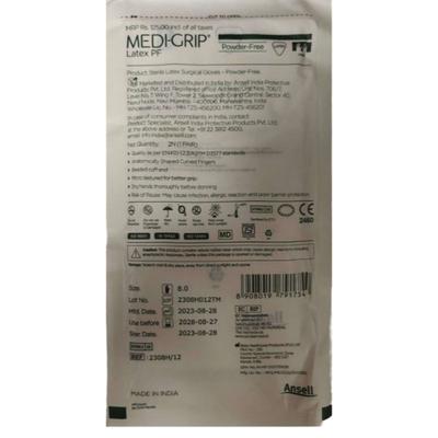 Ansell Medi-Grip Latex PF Micro Powder Free Gloves (8) (1 Pair) - Gloves - S