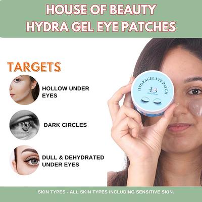 House of Beauty Hydragel Eye Patches-Hollow Undereye Plumping, Dark-Circles, Puffiness (30Pairs) 60's - Dark Circle & Wrinkle Busters