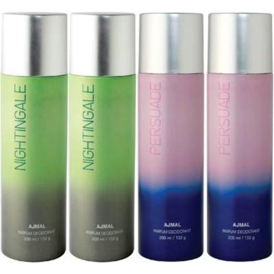 Ajmal 2 Nightingale & 2 Persuade Deodorant Combo Pack Of 4 High Quality Deodorant For Men & Women 800 ml - Perfumes (Edt/Edp)