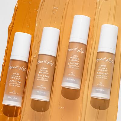 Pigment Play 3-In-1 Foundation & Concealer- Cover + Enhance + Nourish - 06 Warm Beige 30 ml - Foundation