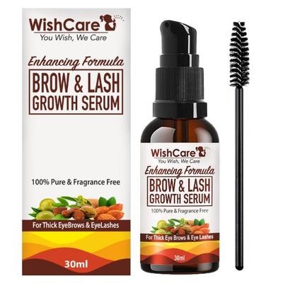 WishCare Brow & Lash Growth Serum - EyeBrow & Eyelash Growth Oil Serum With Castor Oil Almond Oil & Vitamin E 30 ml - Under Eye Creams & Serums