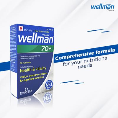 Wellman 70+ Multi-Vitamin Gluten Free Tablet 30's - Multi-Vitamins