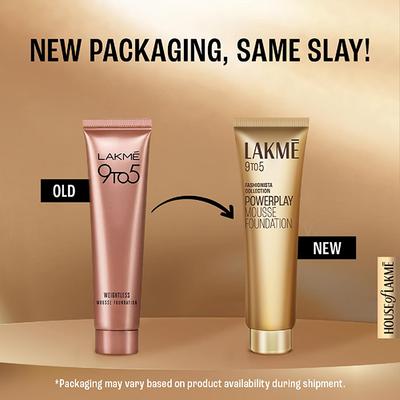 Lakme 9to5 Powerplay Mousse Foundation Mini, Rose Ivory, 9 gm - Foundation