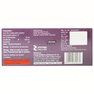 ATORVATIN F Tablet 10's - High Cholesterol-Dys