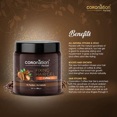 COROnation Herbal Coffee Fixing Hair Gel 100 gm - Hair Gels & Waxes